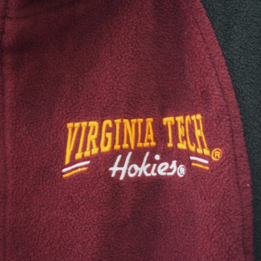 Virginia Tech VT Hokies Maroon Fleece Zip Up Jacket | Size L - Picture 5 of 7